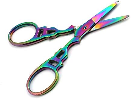 ODONTOMED2011 Multi Titanium Color Rainbow Sewing Craft Borderyer Scissors 3,5 Estilo vitoriano DIY Tools Dressedor Tenhas