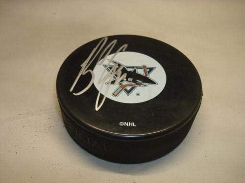 Bob Errey assinou San Jose Sharks Hockey Puck autografado 1b - Pucks autografados da NHL