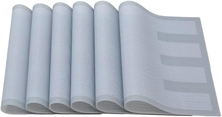 Conjunto de 6 placemats de vinil tecidos - resistente ao calor, resistente a manchas, fácil de limpar