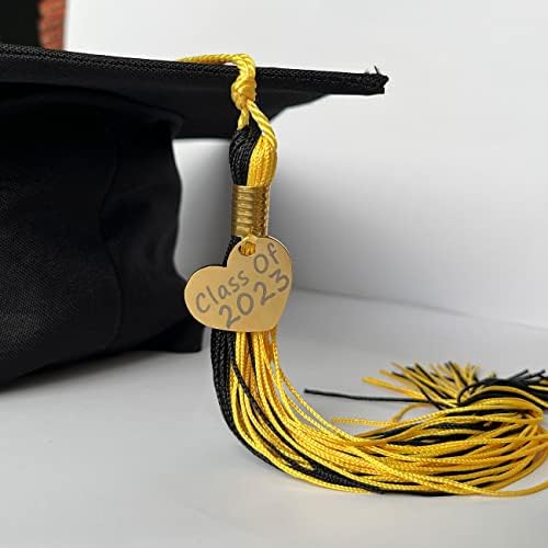 2023 Taxel de graduação com encantos de ouro e chaveiro （Uso duplo), 2023 Douible Color Graduation Hat Decoration Tassel,