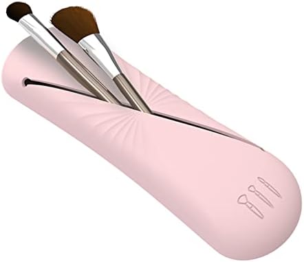 DLCBROUR Travel Makeup Brush Solder, capa de pincel de maquiagem de silicone macio, escovas de cosméticos laváveis, bolsas