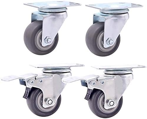 Roda de mamona giratória de móveis Roda lisa, rodízios de móveis de 4pcs 15ch rodízios de borracha rodas de placa fixa rodas de