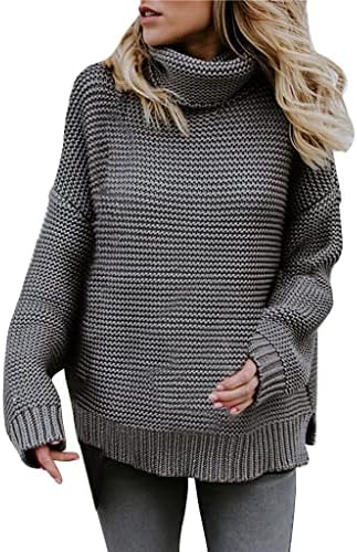 Suéteres de pulôteres femininos do UODSVP Tamanho do pescoço de capota de malha comprida Tops de suéter de malha de mola de mola para 2023