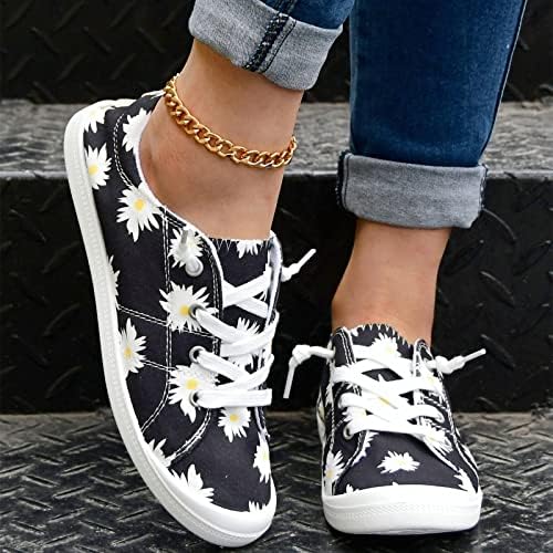 Apfopard Women Fashion Sneakers casuais cidadãos de caça de cravos de lona