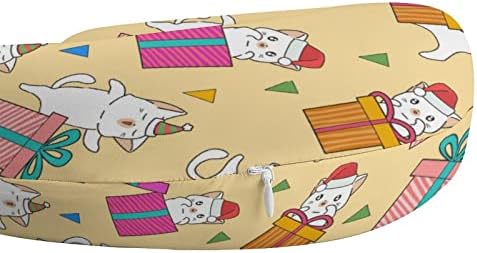 Adoráveis ​​caixas de gato e presente viajam de travesseiro de pescoço de espuma de espuma u forma de avião para suporte