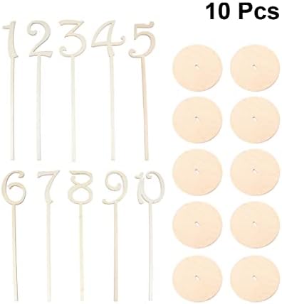 Decoração de casamento de Toyandona 10 peças Números de mesa de madeira 1-10, números de mesa de casamento com base de suporte, números