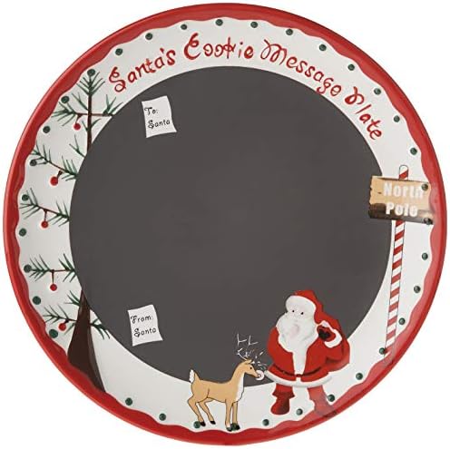 Criança para valorizar o conjunto de placas de mensagem do Papai Noel, prato de biscoito de Santa, jarra de leite de Santa e tigela de tratamento de rena