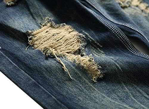 Homllyer rasgou jeans para homens, mensagens de jeans de ajuste reto fino