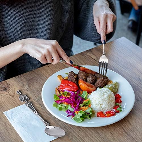 Calheres de colher de garfo para 2, colher de jantar de jantar de aço inoxidável premium, feito à mão, lava -louças seguros, uso para casa, cozinha ou restaurante ou presente para amizade