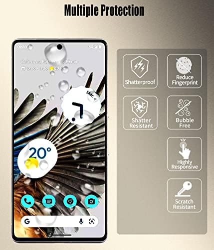 Pollachi Glass Screen Protector para Google Pixel 7 Filme Protetor de tela de vidro temperado Pro Pixel 7 Pro, 9H Drafidade, Anti