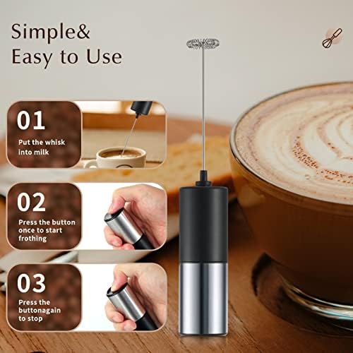 Milk Frother Handheld para café, misturador de bebidas elétricas para lattes, espumas de leite, mini -liquidificador de capa para lattes, cappuccino, chocolate quente