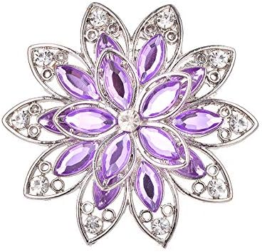 QTKJ Conjunto de 6 Diamantes de Crystal Diamantes de Crystal Diamantes Ringas de Nguardadoras Purple Napkle Fuckle para casa,