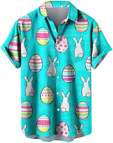Camisas de Páscoa para homens de verão Manga curta Funny Bunny Rabbit Tees gráficos PLUS TAMANHO TOPS BLUSH