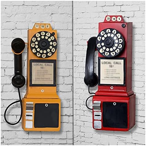 Telefone fixo, telefone montado na parede feito com cordão encaracolado, telefone fixo, telefone antigo, telefone antiquado, telefone fixo clássico