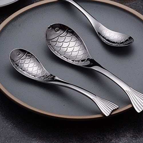 Utensílios de criança de cabilock utensílios expresso colher alimento alimento de aço inoxidável em forma de sopa colher, colher de jantar para casa, cozinha ou restaurante colheres de aço inoxidável