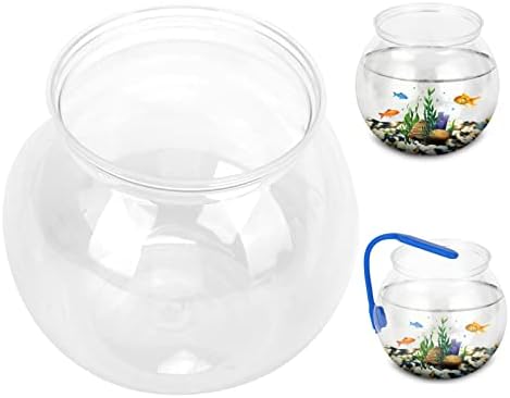 Tigela de peixe tanque, mini tambor de tigela de peixe dourado de plástico transparente para a desfera