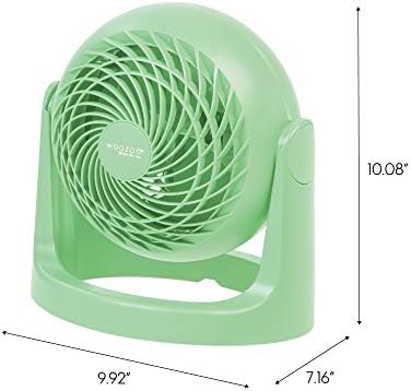 Iris EUA Woozoo Air Circulator Fan, Vortex Ventil, ventilador de mesa, ventilador portátil, configurações de 3 velocidades, cabeça de inclinação 360, distância de ar máximo de 46 pés, média, verde