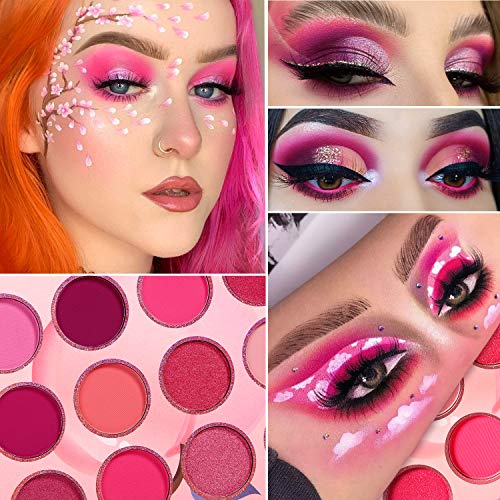 Paleta de sombra rosa maquiagem Afflano, pigmentado Blendable Pink Shades Eye Shadow Pallet SHIMME