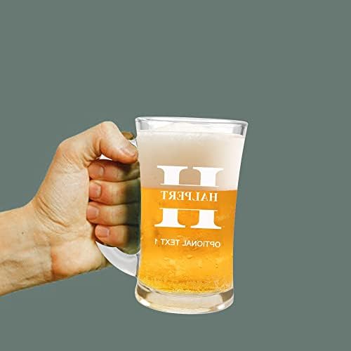 Aeasyg Custom Inicial Canecas de cerveja Homens personalizados Mulheres bebendo presentes de cerveja Presentes de cerveja para
