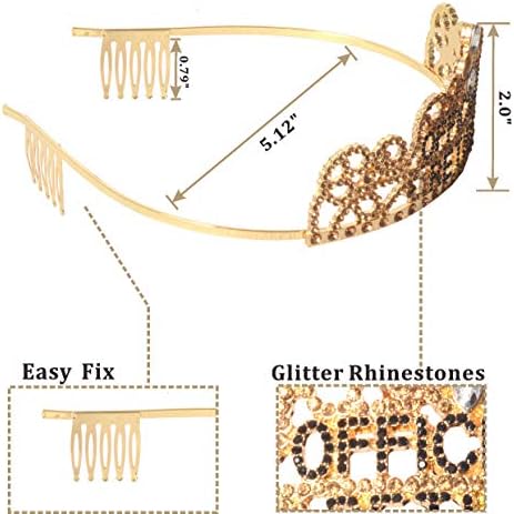 De decorações de aposentadoria de 2ToBe Festa de festa e coroa para mulheres - Fabulous Set: Glitter Sash + Gold