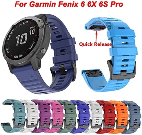 Gafned 26mm Sport Silicone Watch Bandrap Wristrap for Garmin Fenix ​​6x 6 6s Pro 5x 5 5s mais 3 h 20 22mm Facil Facil Fit