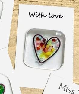 Liteypp Pocken Token Fused Glass Heart Gift