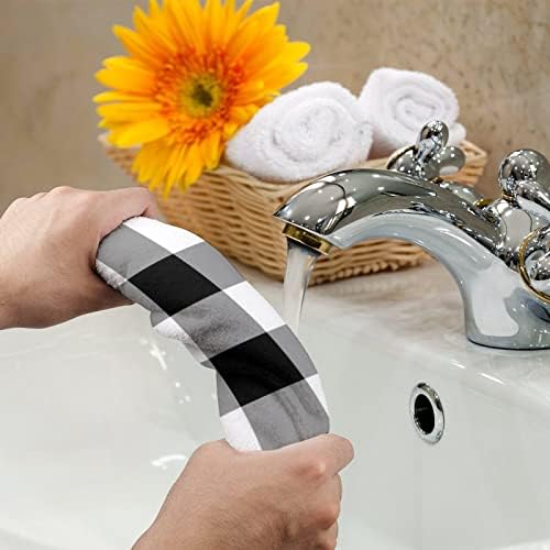Buffalo preto e branco Verifique as toalhas de face Toalhas premium pano de lavagem de pano para spa de hotel e banheiro