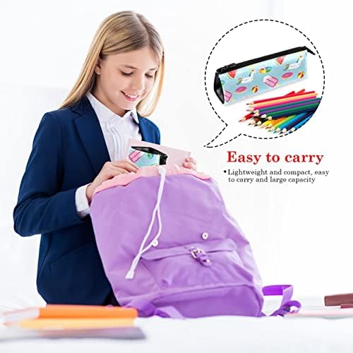 Laiyuhua portátil elegante lápis bolsa de couro pu de caneta compacta com zíper de zíper bolsa bolsa de bolsa cosmética Organizador