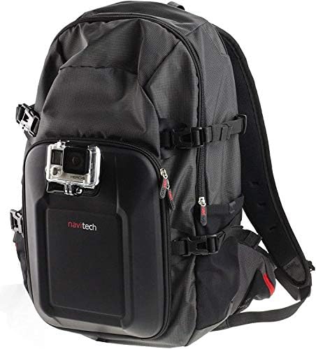 Navitech Action Camera Backpack & Red Storage Case com tira de tórax integrada - Compatível com ACTMAN Action Camera 4K