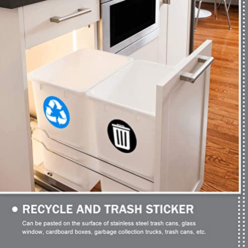 Etiquetas adesivas de hanabass 1 conjunto de lixo pode reciclar adesivos de resíduos de triagem de adesivo de adesivo de reciclagem