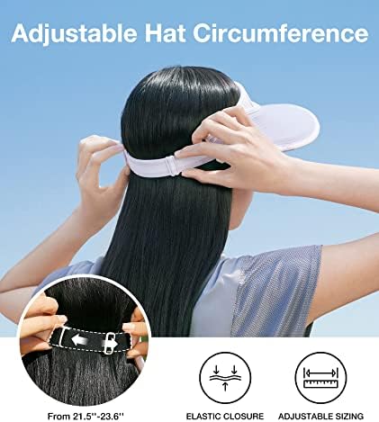 Benender Sports Visor Hat com UPF50+ Proteção solar completa e borda ajustável