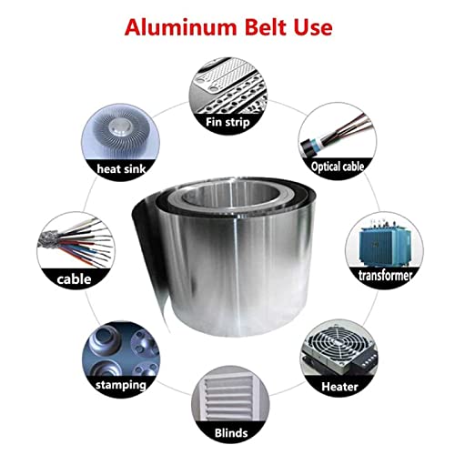Bobina de alumínio pura, tira de alumínio para salão mecânico e aplicações de construção, comprimento 1000 mm, espessura 0,5 mm, largura, 200 mm