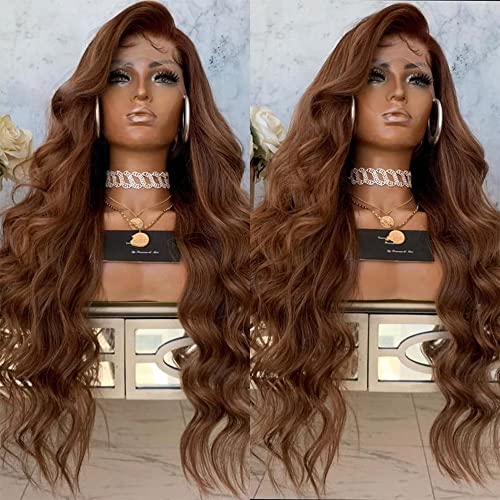 IMEYA WIG marrom claro 13x6 hd transparente renda frontal peruca brasileira Remy Hair Body Wag com cabelos de bebê pré -arrancada