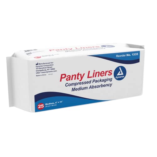 Dynarex Panty Liner, extremidade sq com guia adesiva, 4 polegadas x 11 polegadas, 21 gramas, 50 acusações