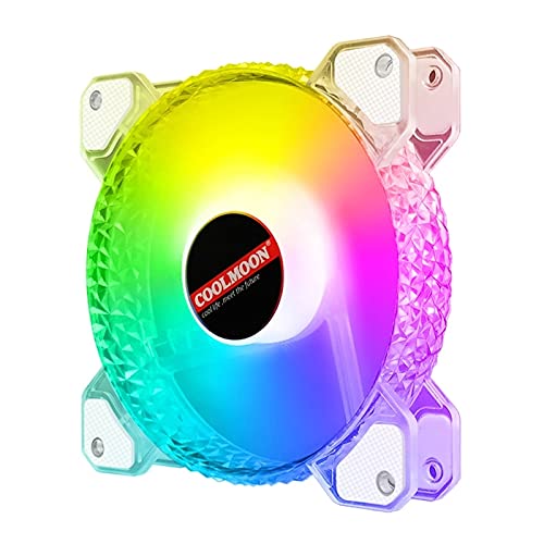 Conectores Coolmoon computer PC Fan Ajuste RGB Refrigeing Fan Diamond 120mm PWM 6pin Apertável Abertura silenciosa RGB FAIR