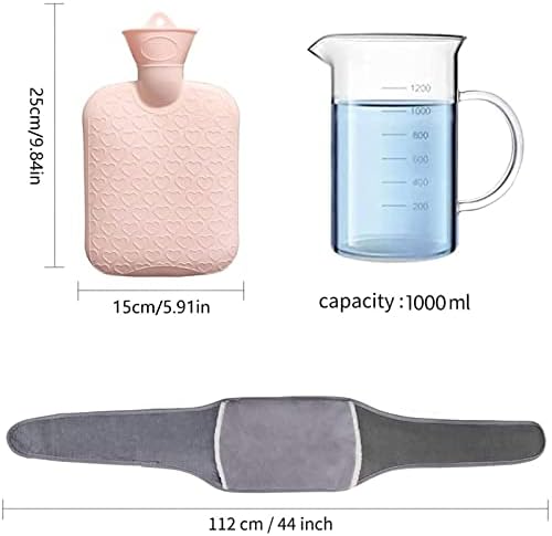 Garrafa de água quente knfut ， garrafa de água quente com cintura cobertura de grande capacidade bolsa quente saco de água quente