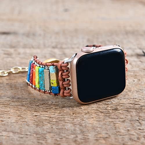 Banda de pulseira de Chakra do Nuzujx Compatível com Apple Watch 38mm/40mm 41mm/42mm/44mm/45mm - BOHO BOHEMIAN SLIPSE COMPATÍVEL