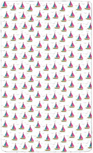 Navegando mini folhas de berço com tema, lençóis mini berços portáteis, lençóis de fabricação de material para meninos, 24 “x38“, café escuro do mar escuro rosa pálido café pálido