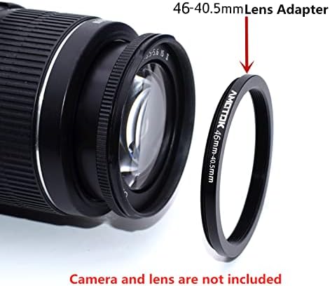 Lente de 46 mm para adaptador de lente da câmera de 40,5 mm, anel de anel de anel para baixo de 46 mm a 40,5 mm, compatível com todos