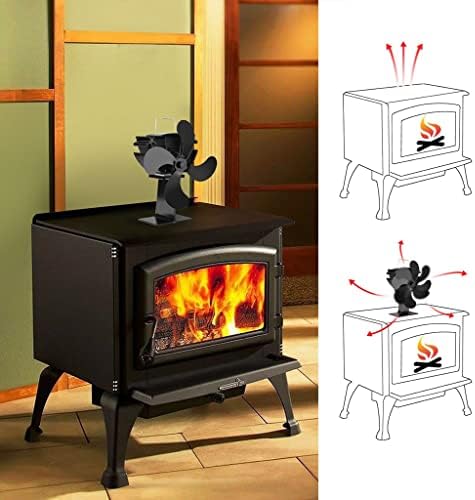 Fã do fogão BBGS, 4 lâminas de ventilador alimentado por calor, ventilador de lareira ecológico e eficiente para o queimador