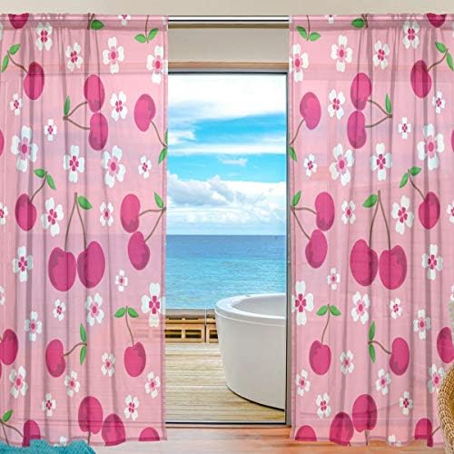 Cortinas de cereja floral e flores semi-pura cortinas de janela drápeses