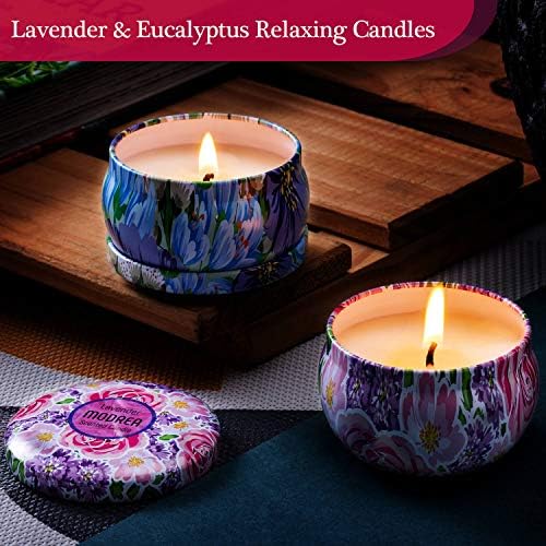 Conjunto de presentes de velas perfumadas Lavanda, rosa, eucalipto e limão, cera de soja natural Óleo essencial Velas