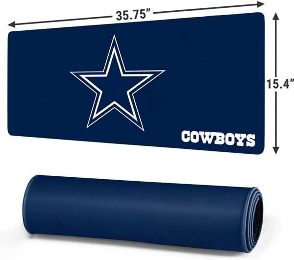 Skinit oficialmente licenciado NFL Dallas Cowboys Design angustiado, 35,75 x 15,4 Mouse para jogos de jogo extra com bordas costuradas,