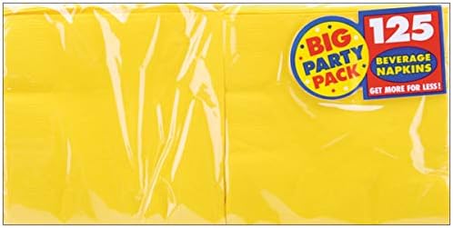 AMScan Tableware Big Party Pack Beverage Guardips 100 ct. Sol amarelo de 5 x 5