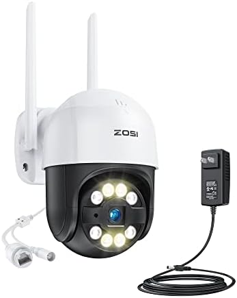 Câmera de Segurança Wi -Fi de Pan Pan/Tilt C289 2K, câmera de segurança Wi -Fi ao ar livre, câmera IP PTZ à prova de intempéries de 3MP, Visão noturna, áudio de 2 vias, alarme de luz inteligente, detecção humana, adicione apenas uma câmera NVR Sistema NVR
