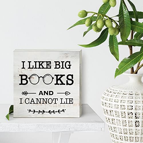 Eu gosto de livros grandes e não posso mentir a caixa de madeira decoração de casa decoração rústica amante de madeira placa de placas