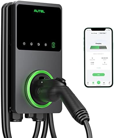Autel Maxicharger Home Charger de veículos elétricos inteligentes, 50 amp Nível 2 Wi-Fi e Bluetooth EVSE, estação de carregamento