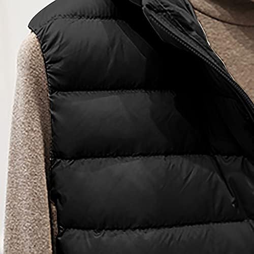Colete de casaco de inverno longos femininos da sikye, jaqueta de lã de colete de casaco macio de zíper de lã grossa para o ar livre