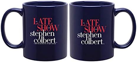 CBS The Late Show com Stephen Colbert caneca, 11 onças. Marinha - caneca oficial como visto em