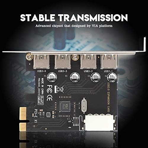 Cartão de expansão Richer-R PCIE para USB 3.0, adaptador PCIE para USB 3.0, velocidade de transmissão alta de 5 Gbps